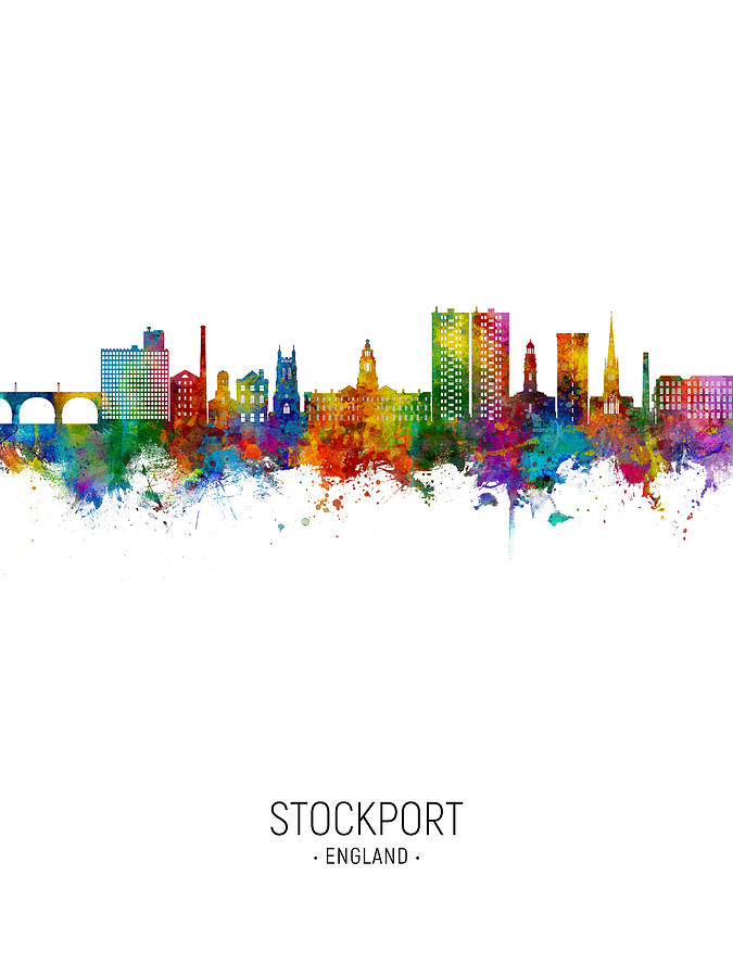 Stockport England Skyline #12 Digital Art by Michael Tompsett