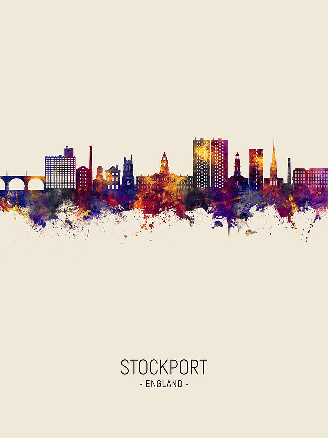 Stockport England Skyline #13 Digital Art by Michael Tompsett