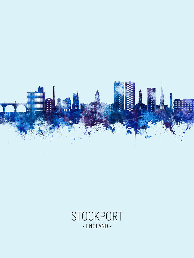Stockport England Skyline #14 Digital Art by Michael Tompsett