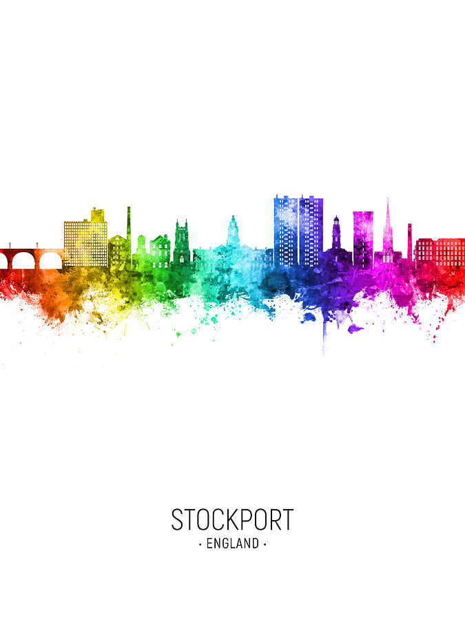 Stockport England Skyline #15 Digital Art by Michael Tompsett