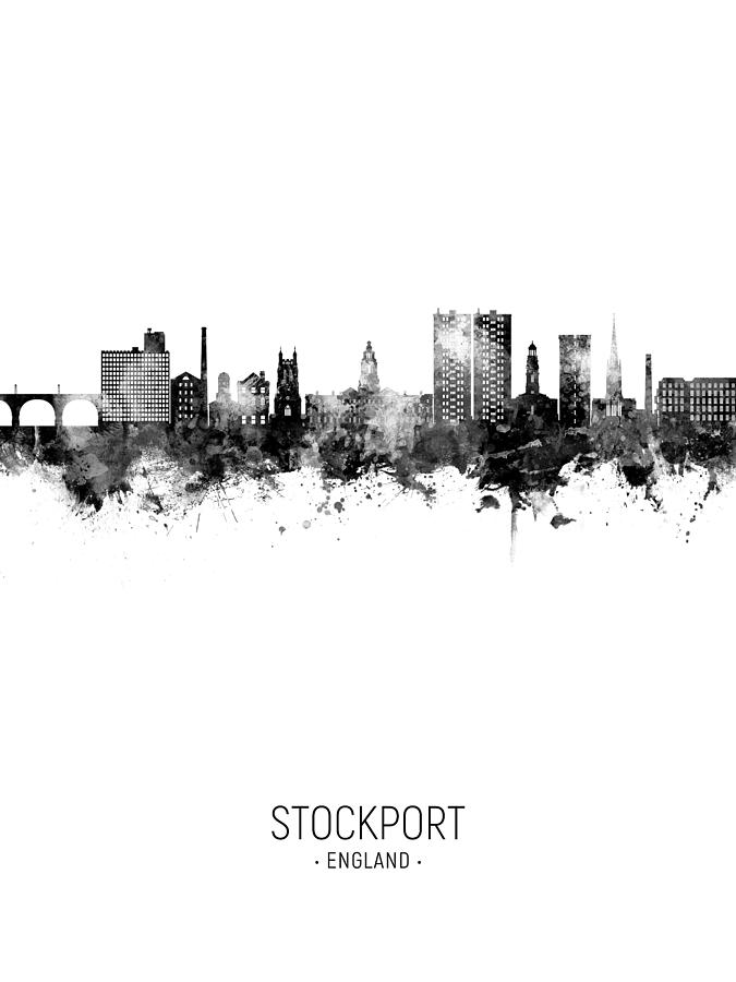 Stockport England Skyline #16 Digital Art by Michael Tompsett