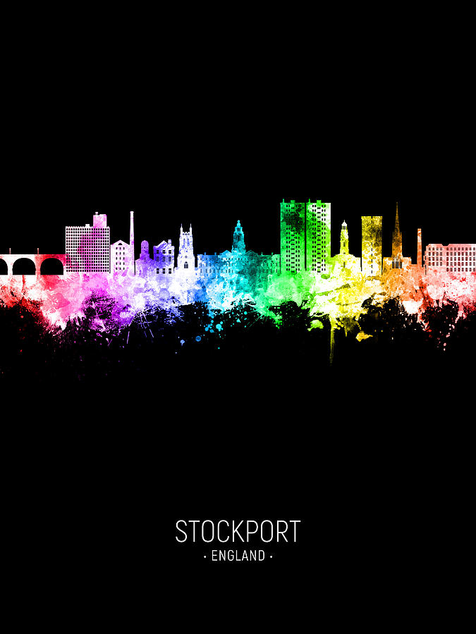 Stockport England Skyline #18 Digital Art by Michael Tompsett