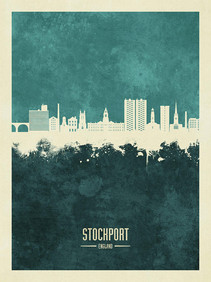 Stockport England Skyline #19 Digital Art by Michael Tompsett
