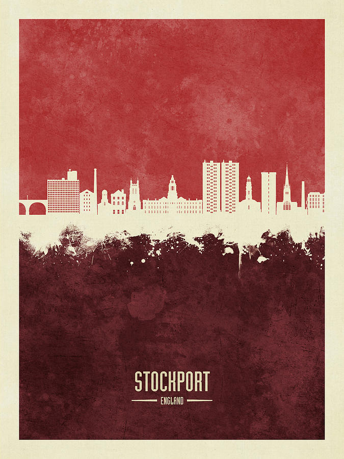 Stockport England Skyline #20 Digital Art by Michael Tompsett