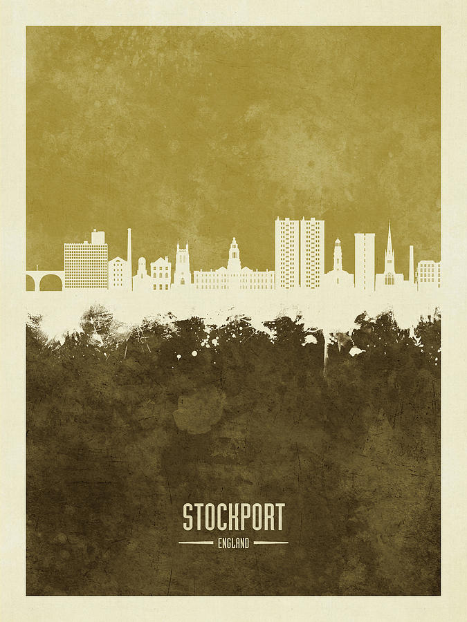 Stockport England Skyline #21 Digital Art by Michael Tompsett