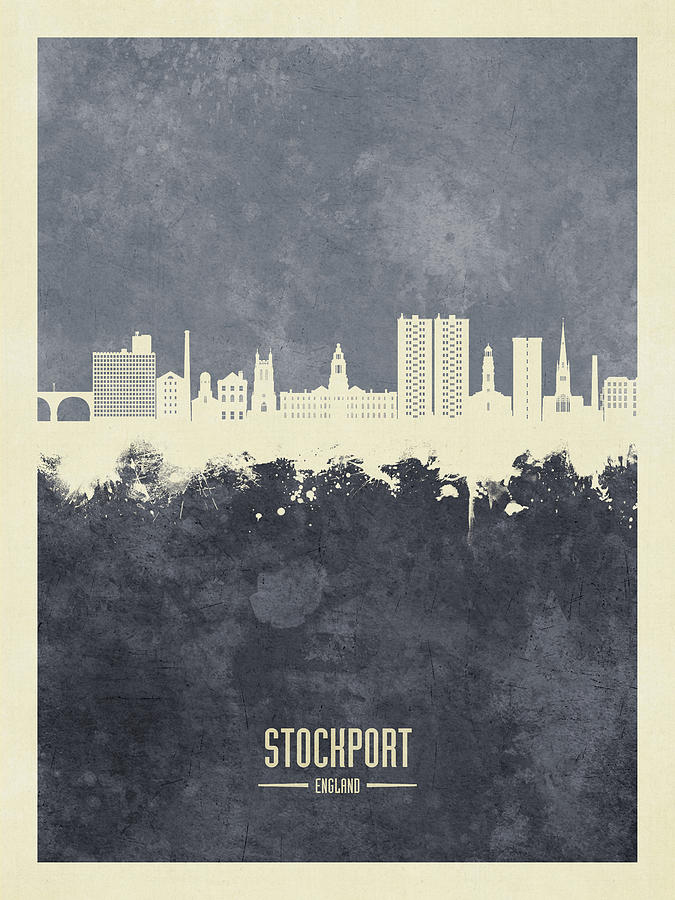 Stockport England Skyline #22 Digital Art by Michael Tompsett