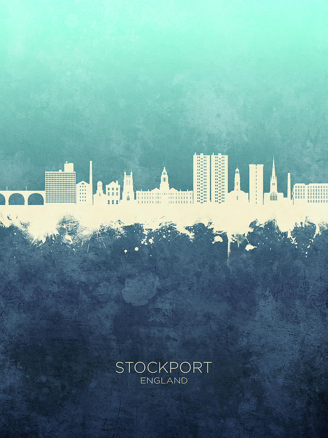 Stockport England Skyline #25 Digital Art by Michael Tompsett