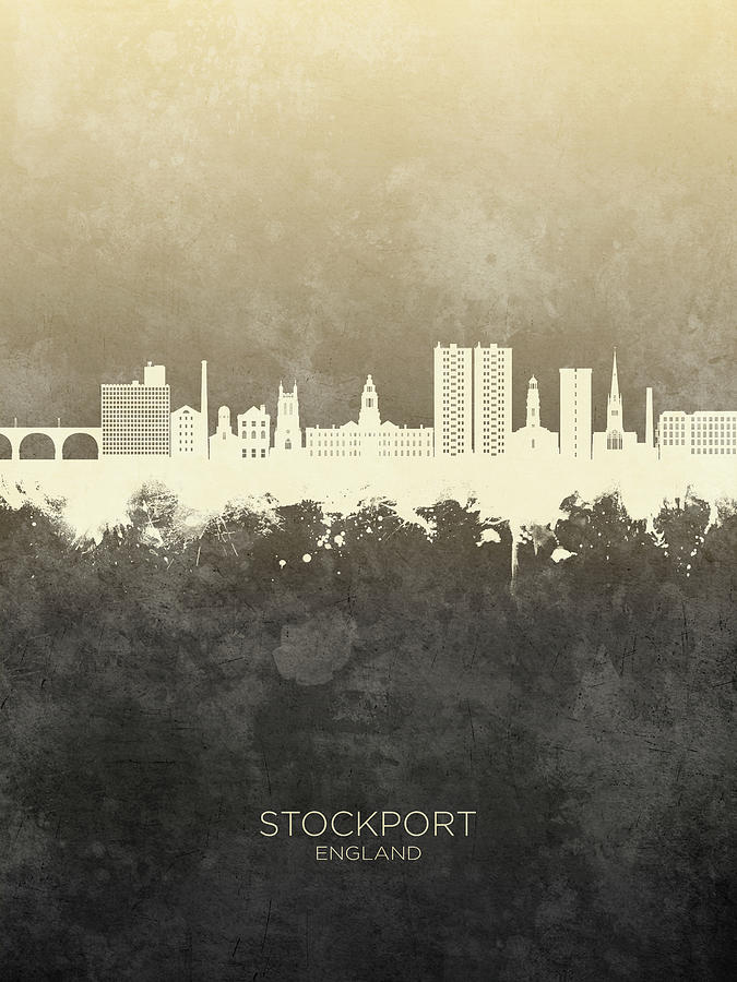 Stockport England Skyline #26 Digital Art by Michael Tompsett
