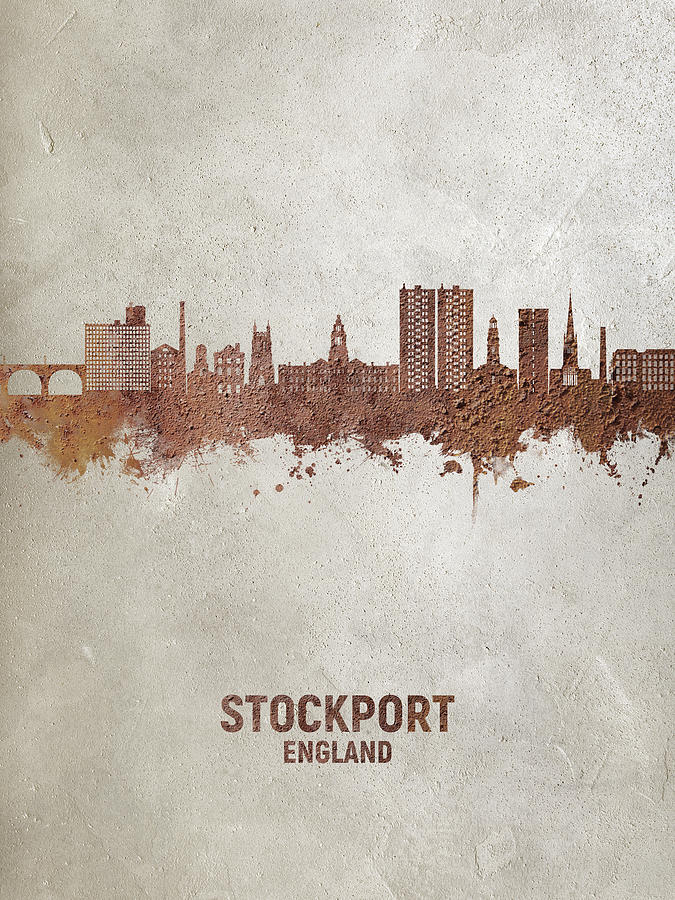 Stockport England Skyline #28 Digital Art by Michael Tompsett