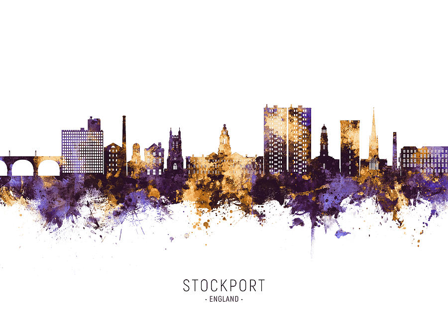 Stockport England Skyline #92 Digital Art by Michael Tompsett