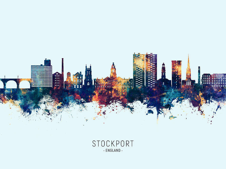 Stockport England Skyline #93 Digital Art by Michael Tompsett