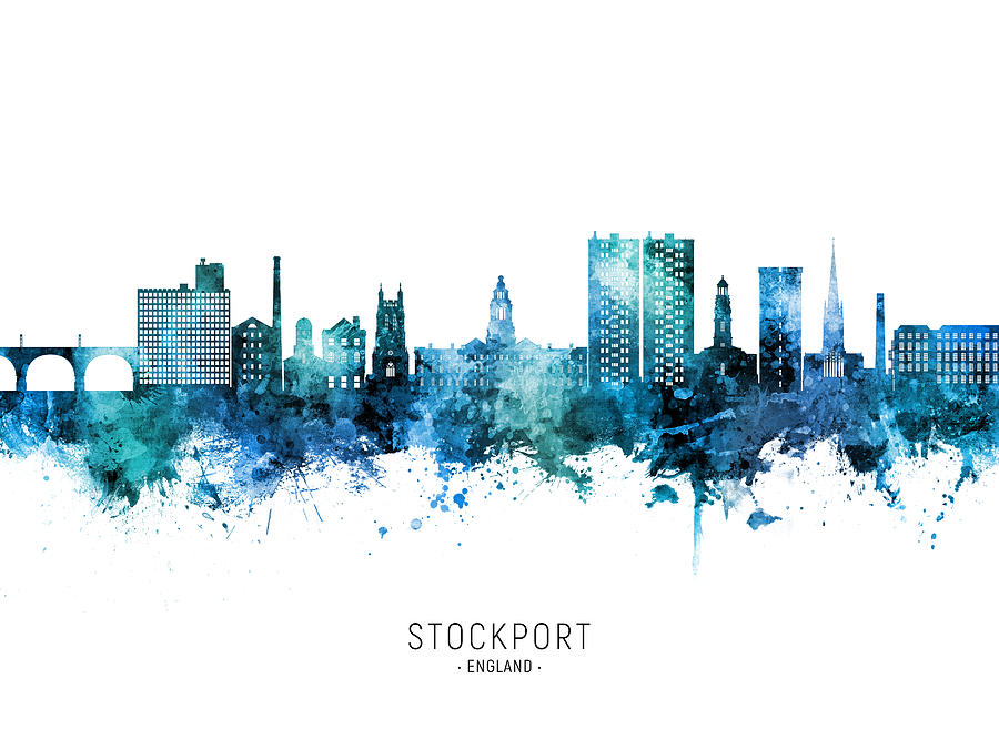 Stockport England Skyline #99 Digital Art by Michael Tompsett