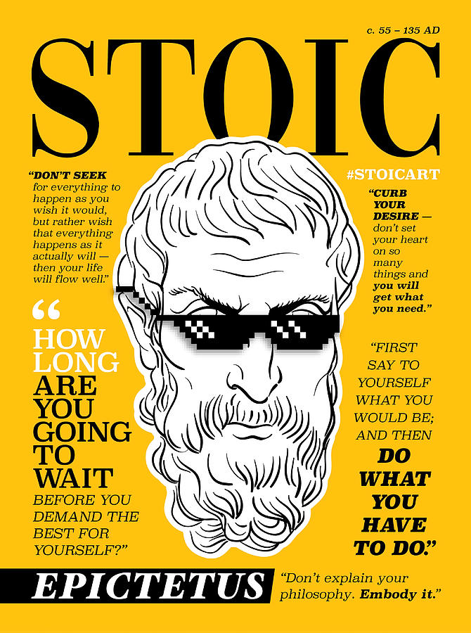 Stoic Poster Epictetus Poster blue Painting by Hunt Thomas | Fine Art ...