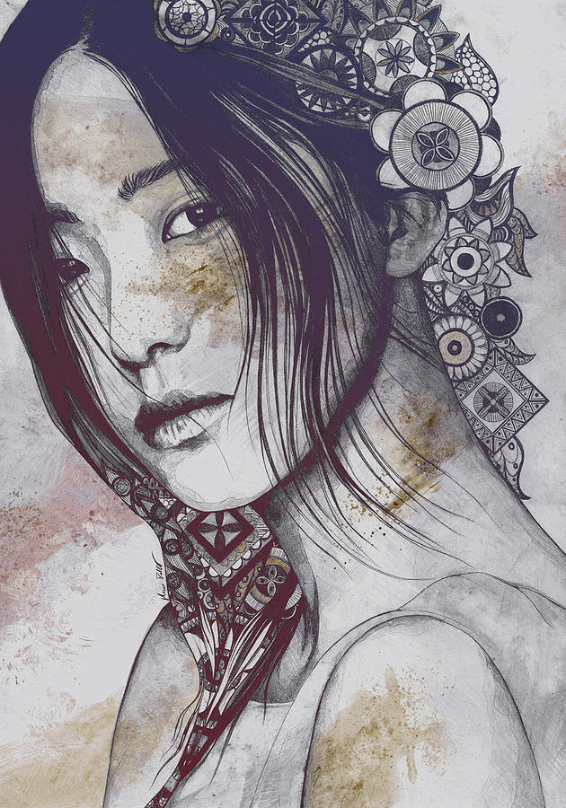 Drawings photos asian female