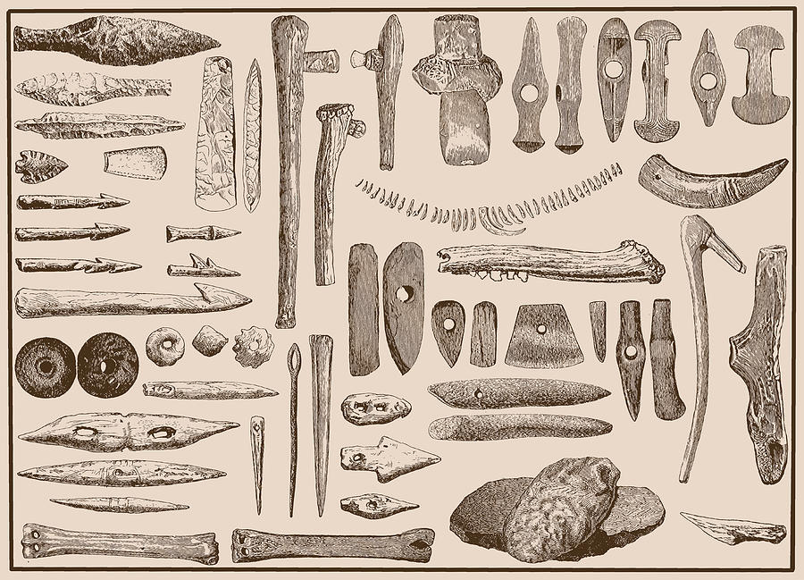 Stone Age Tools Drawing by Nastasic