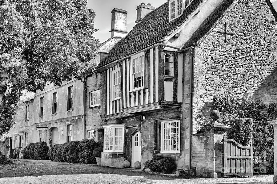 Stone and Timber Framed House Burford Monochrome Photograph by Tim Gainey