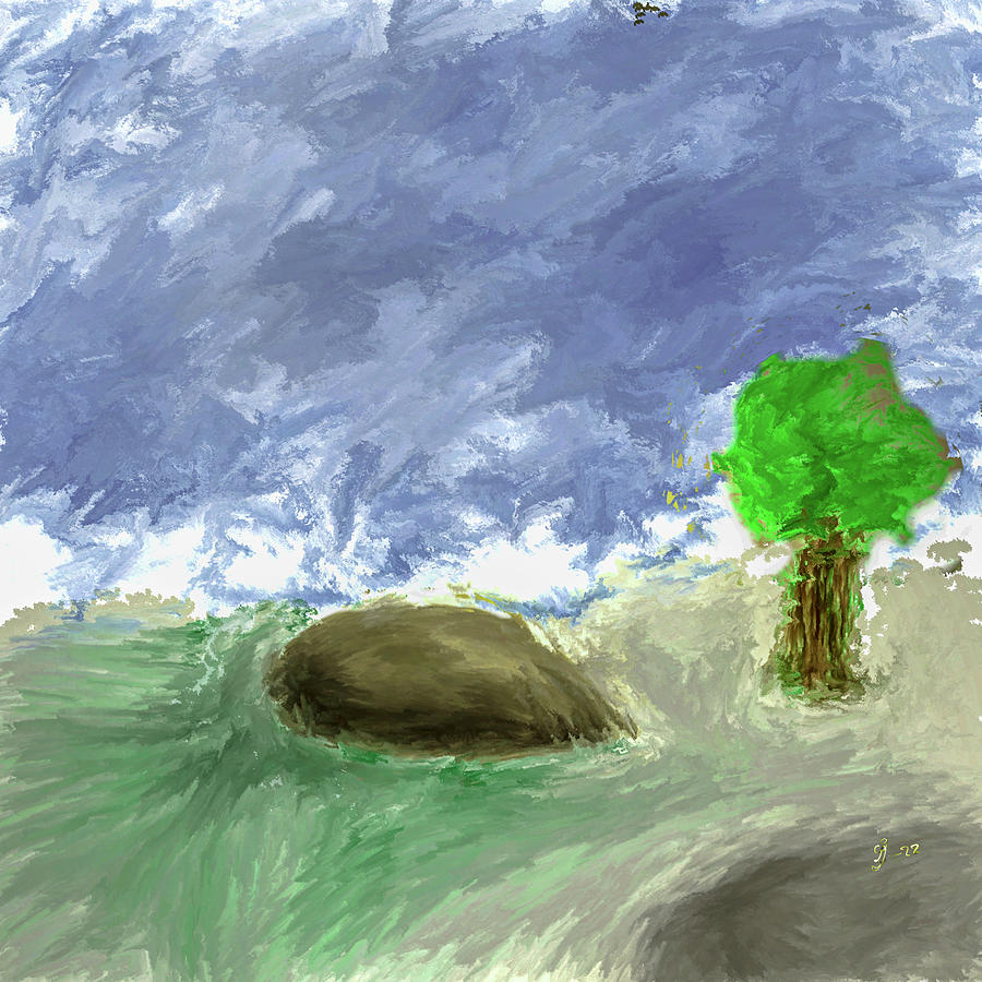 Stone And Tree #l5 Digital Art