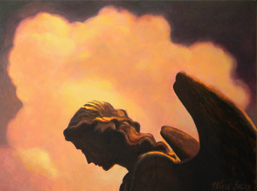 Stone Angel Painting by Blue  Sky