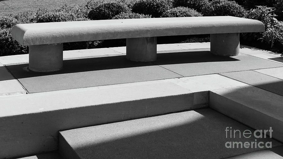 Stone Bench with Shadows Photograph by Bentley Davis