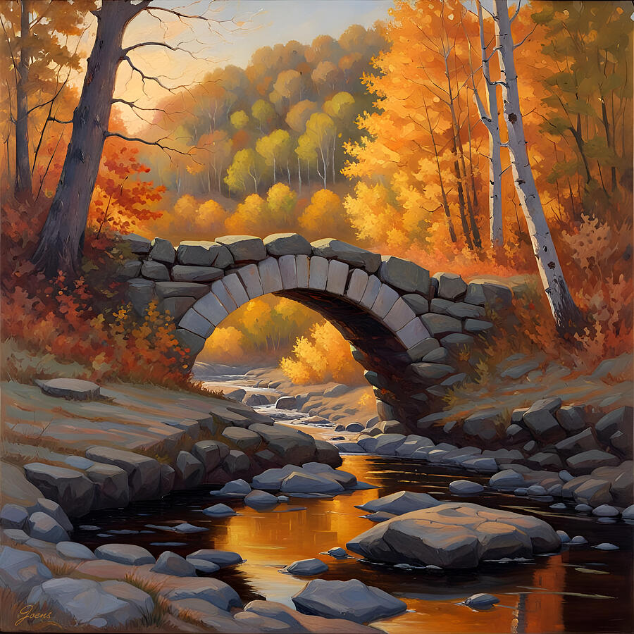 Stone Bridge 28DEC23 Digital Art by Greg Joens