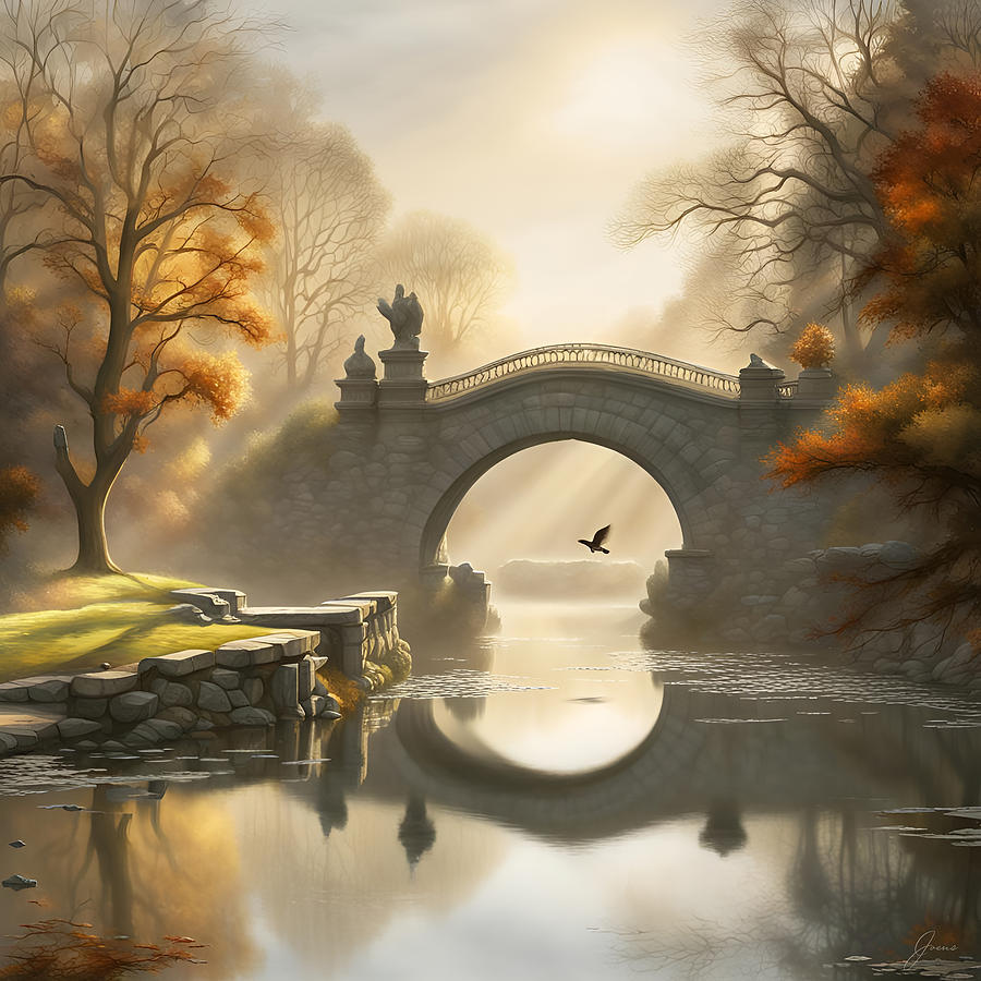 Stone Bridge Park Digital Art by Greg Joens
