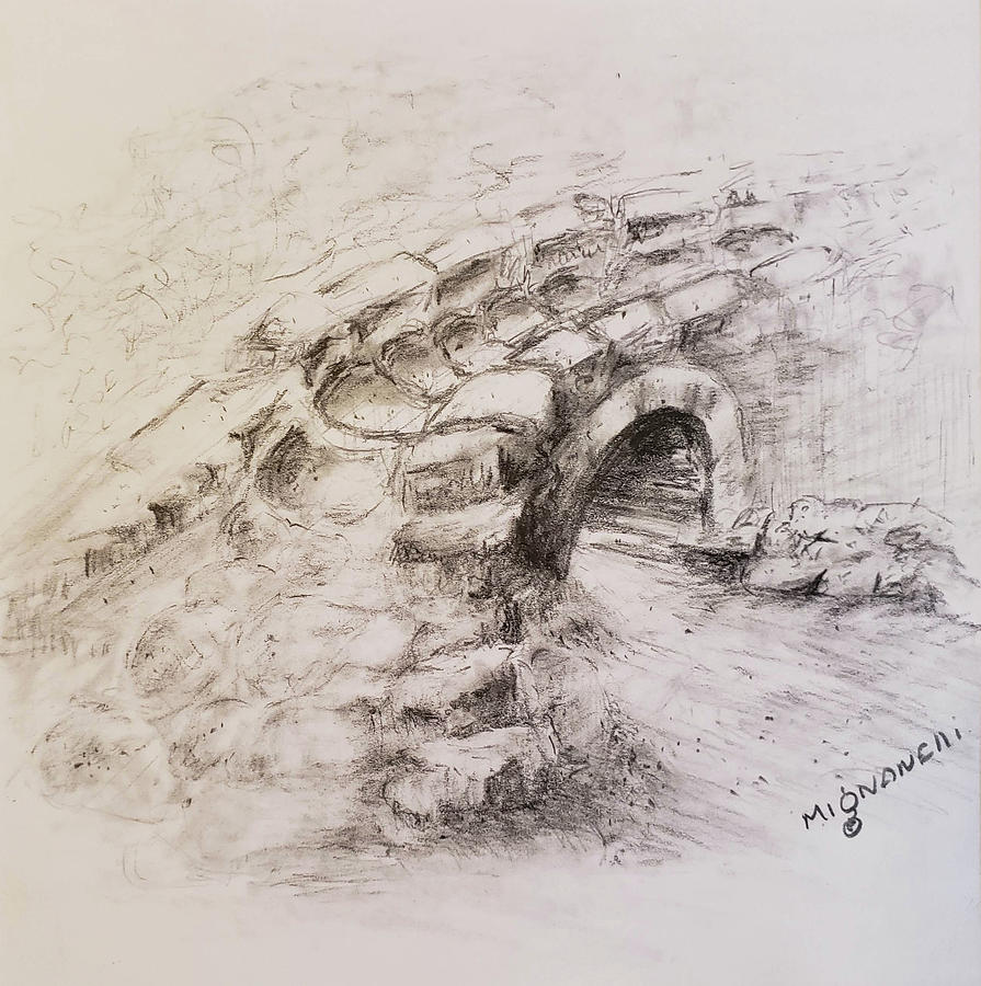 Stone Bridge Drawing By Patricia Mignanelli Baglivio