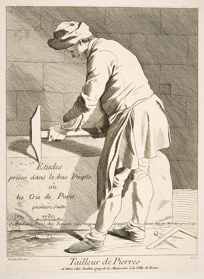 Stone Cutter Drawing by Anne Claude de Caylus