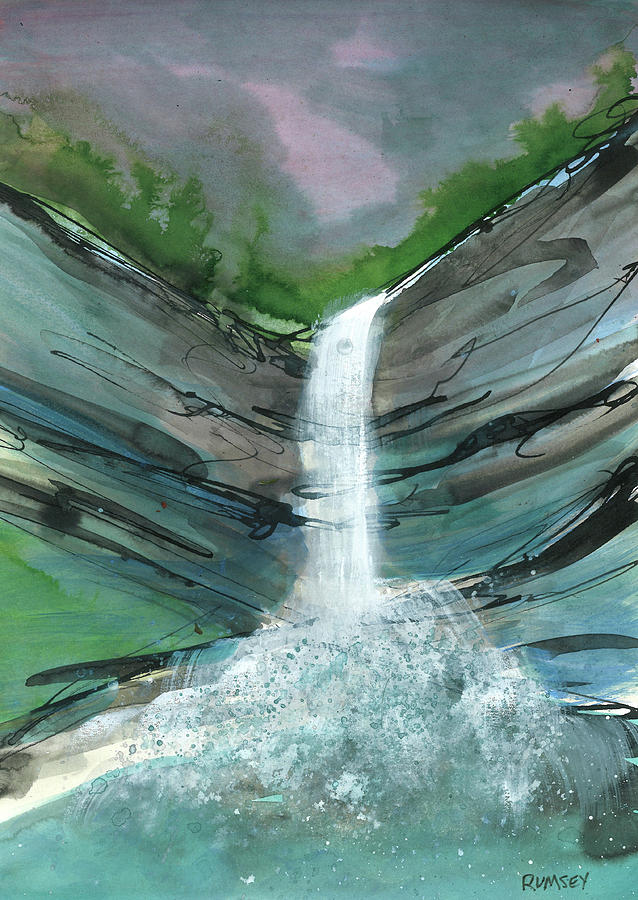 Stone Falls Painting by Rhodes Rumsey