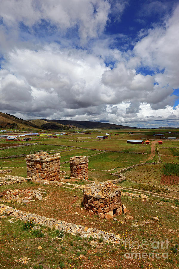 Stone funerary towers at Molloco Peru Photograph by James Brunker