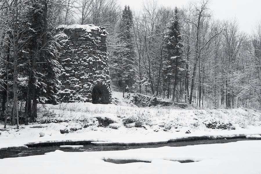 Stone Furnace Winter Photograph by White Mountain Images