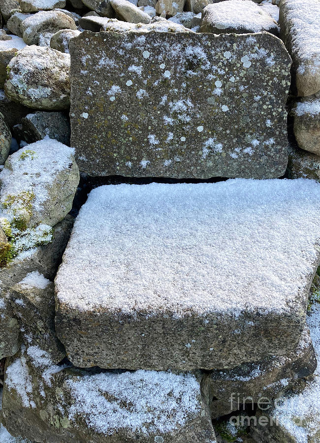 Stone Garden Seat in Winter Photograph by Phil Banks