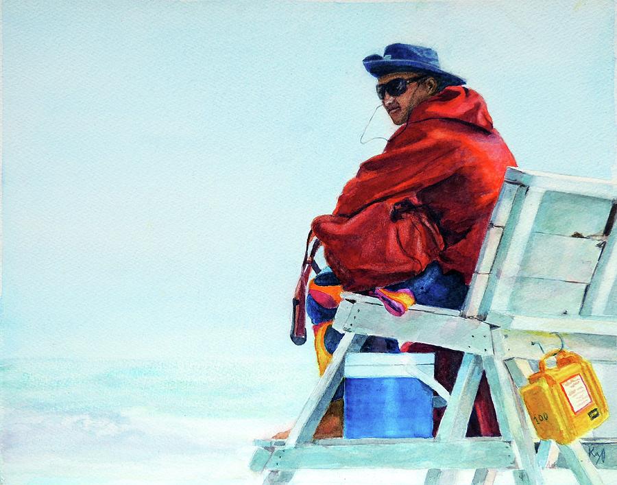 Stone Harbor Beach Patrol Lifeguard Painting by Patty Kay Hall