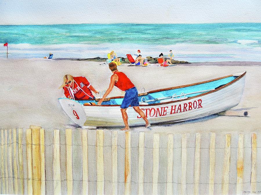 Stone Harbor Beach Patrol Painting by Patty Kay Hall
