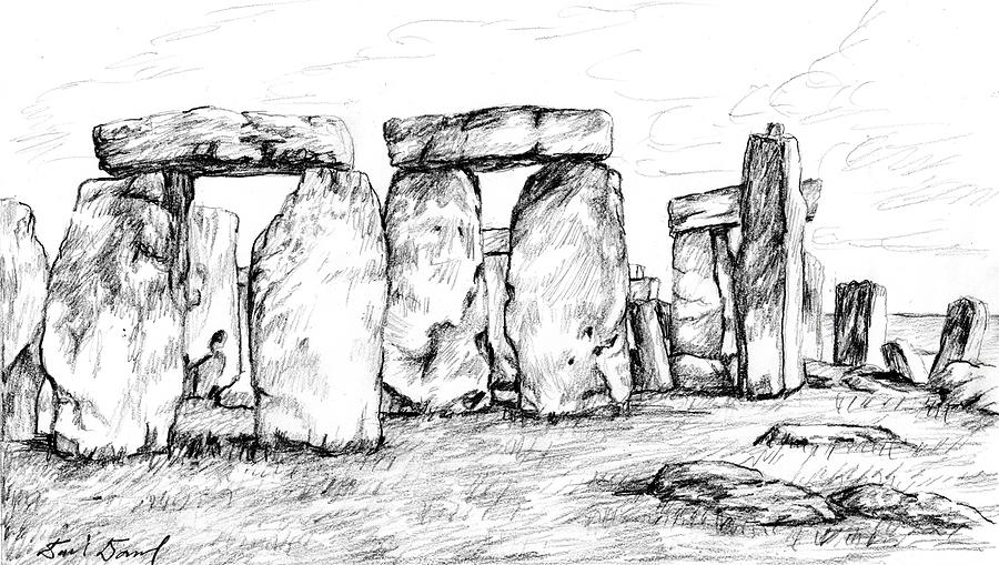 Stone Henge England Drawing by David Dorrell