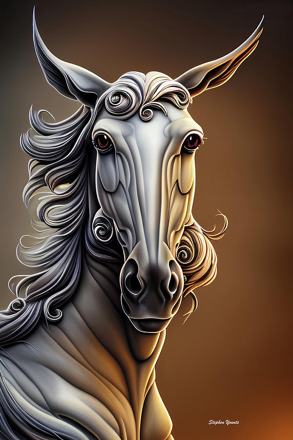Stone Horse Digital Art by Stephen Younts