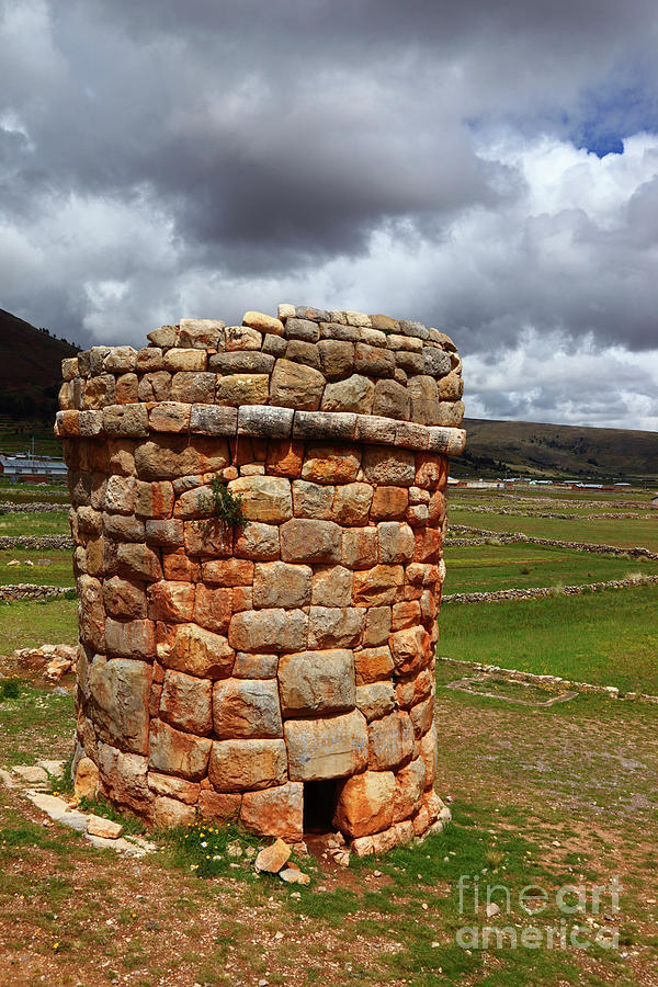 Landscape Photograph - Stone Inca period chullpa at Molloco Peru by James Brunker