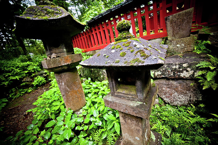 Stone lantern to bring an holy light, Nikko. Japan. Photograph by Lie Yim