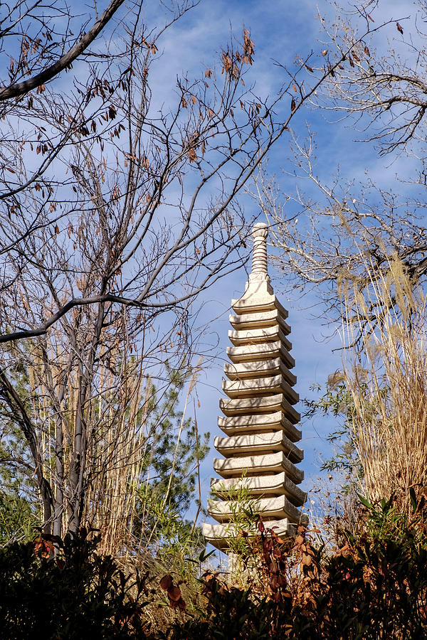 Stone Pagoda at Sasebo Japanese Garden in Albuquerque Photograph by Mary Lee Dereske