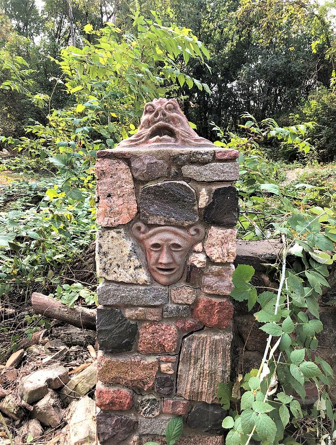 Stone Pillar with Faces Photograph by Rachelle Stracke