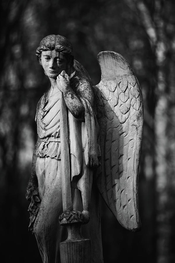 Angel Stone Cemetery Sculpture Photograph by Artur Bogacki