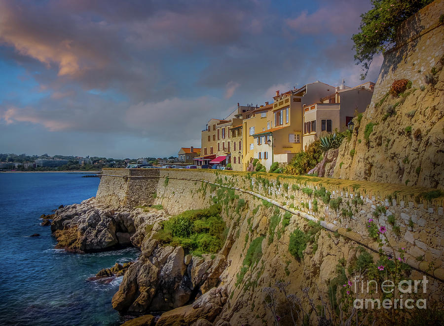 Stone Seawall In Antibes, France Photograph by Liesl Walsh