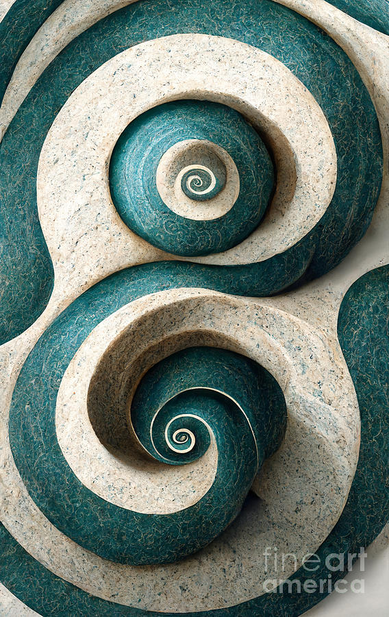 Stone Digital Art - Stone spirals by Sabantha