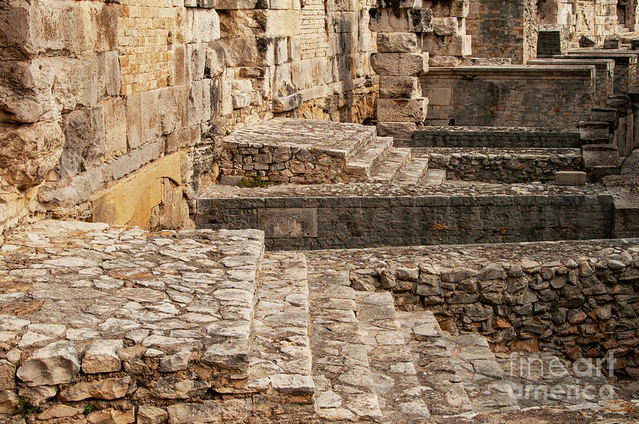 Stone Steps in Nimes Roman Arena Photograph by Bob Phillips