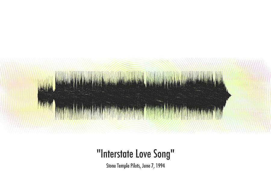 Music Digital Art - Stone Temple Pilots Interstate Love Song waveform art #510 by Database Dude