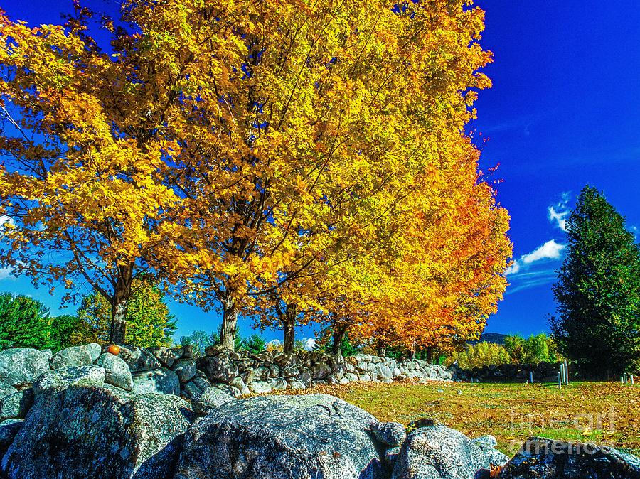 Stone walls and blue skies  Photograph by Michael McCormack