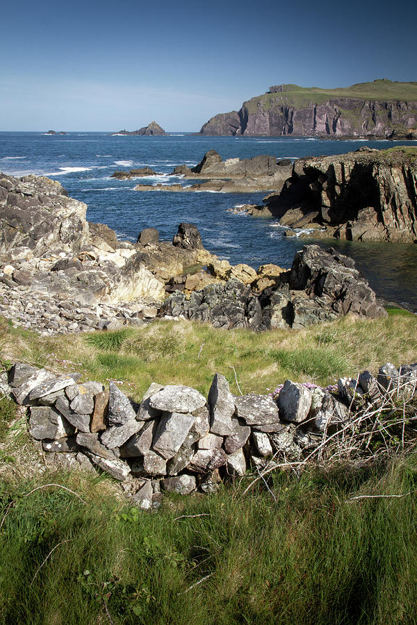 Stone Walls and Rocky Shore Photograph by Mark Callanan