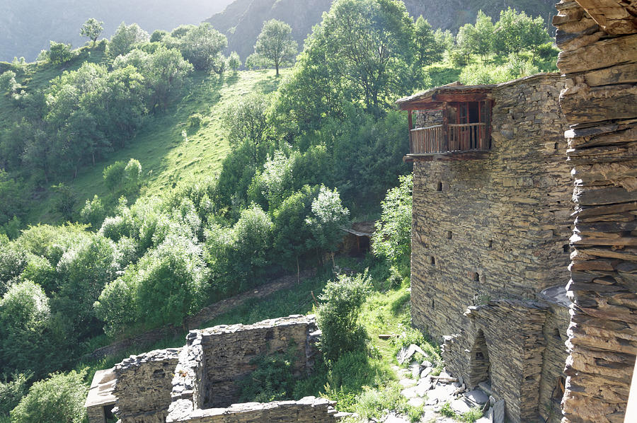 Stone walls of the old houses of Shatili, Khevsureti, Georgia Photograph by Vyacheslav Argenberg