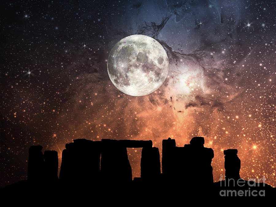 Stonehenge And The Stars Digital Art by Phil Perkins