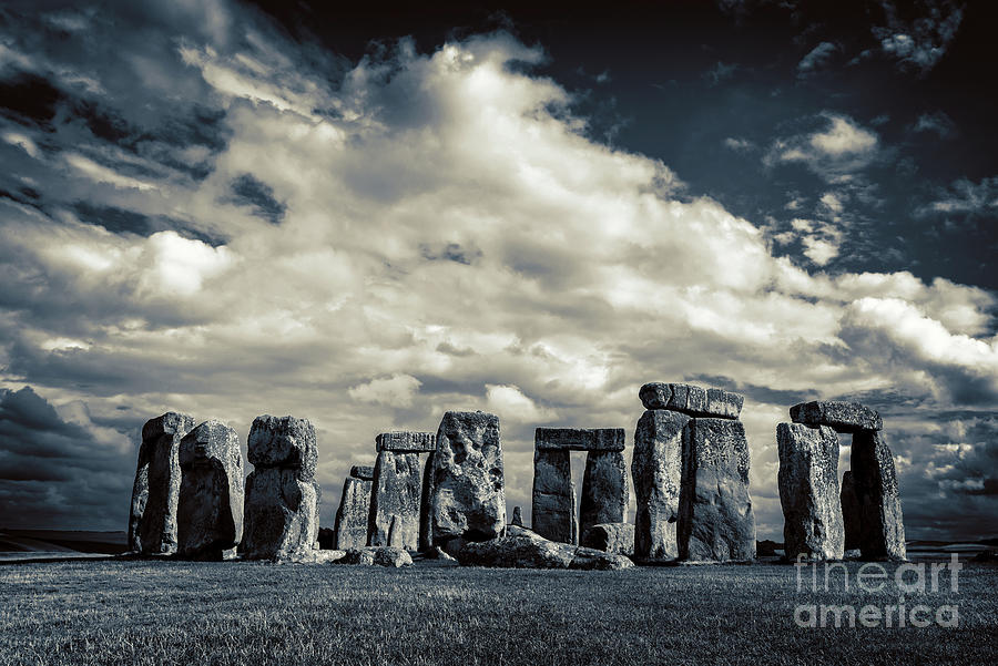 Prehistoric Photograph - Stonehenge dark by Delphimages Photo Creations