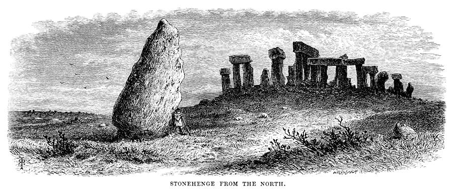 Stonehenge from the North (Victorian engraving) Drawing by Whitemay